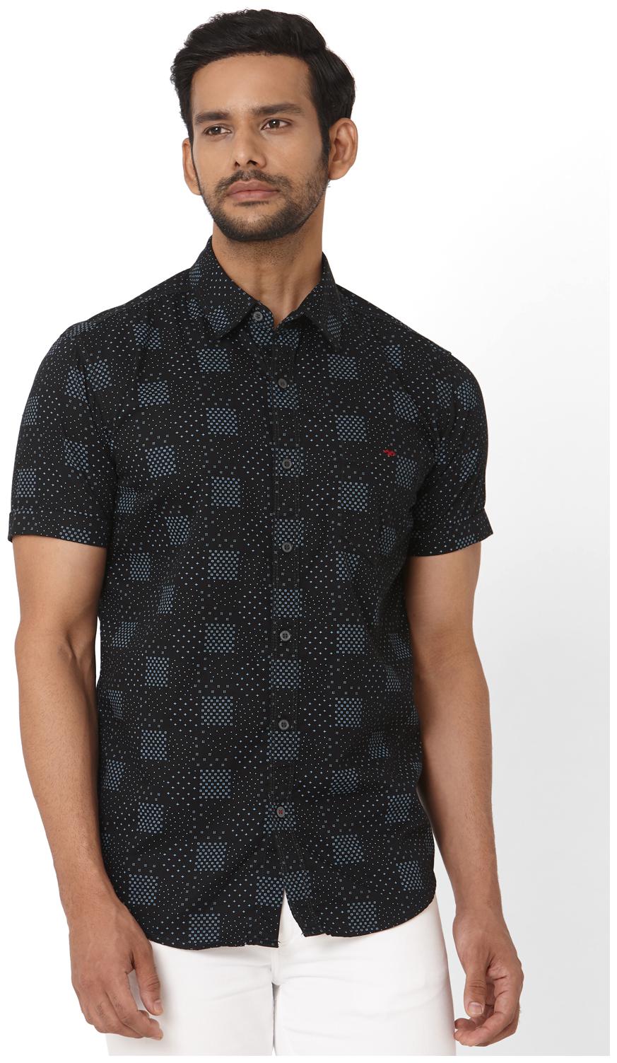 

Mufti Men Black Printed Slim Fit Casual Shirt