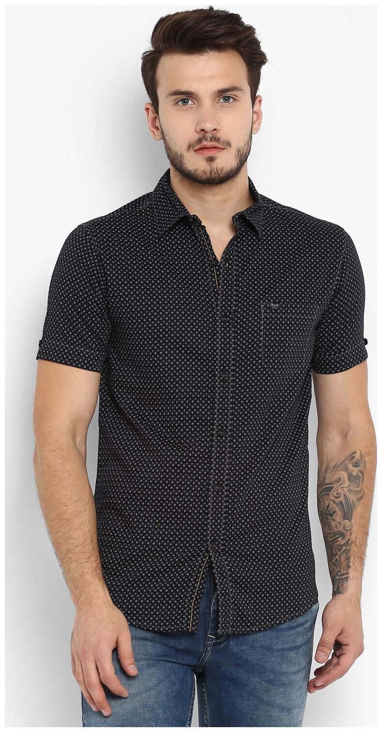 

Mufti Men Black Printed Slim Fit Casual Shirt