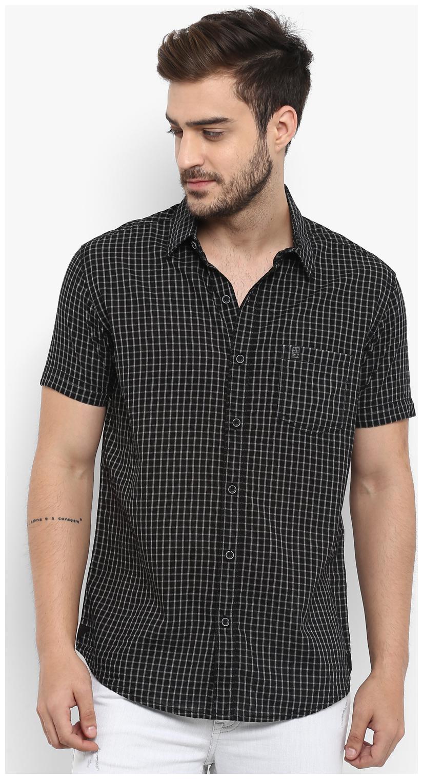 

Mufti Men Black Checked Slim Fit Casual Shirt