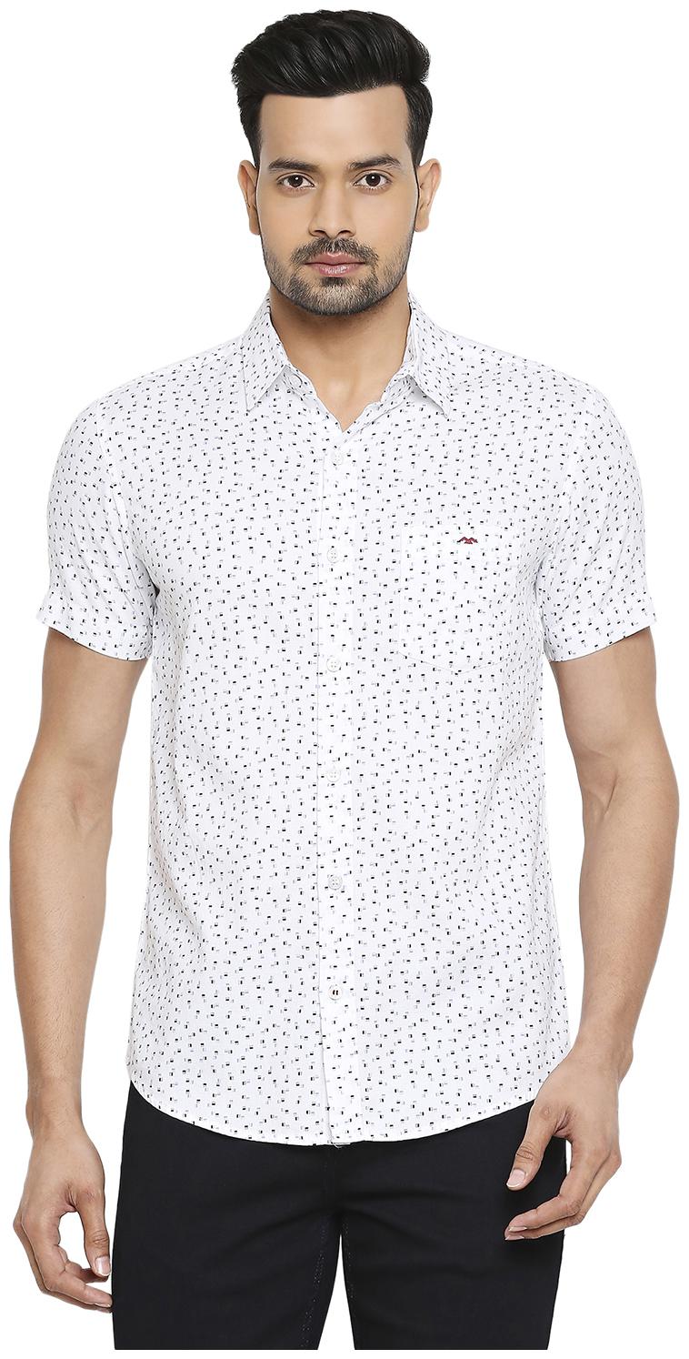 

Mufti Men White Abstract Slim Fit Casual Shirt