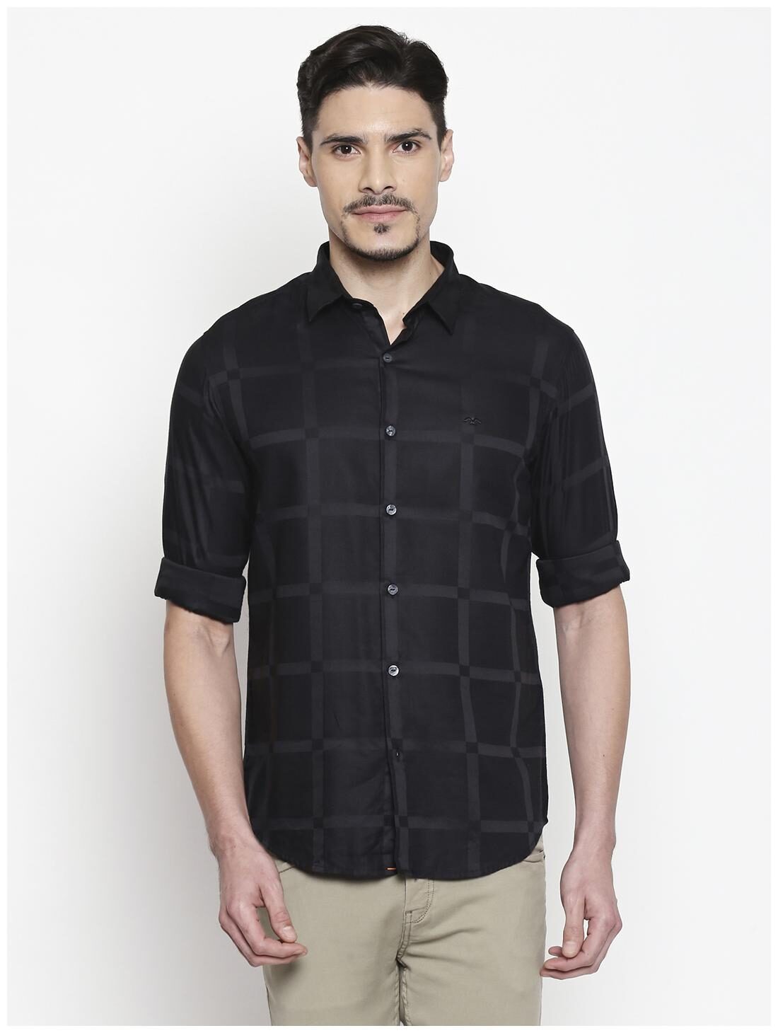 

Mufti Men Black Checked Slim Fit Casual Shirt