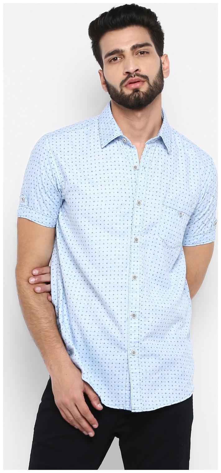 

Mufti Men Blue Printed Slim Fit Casual Shirt