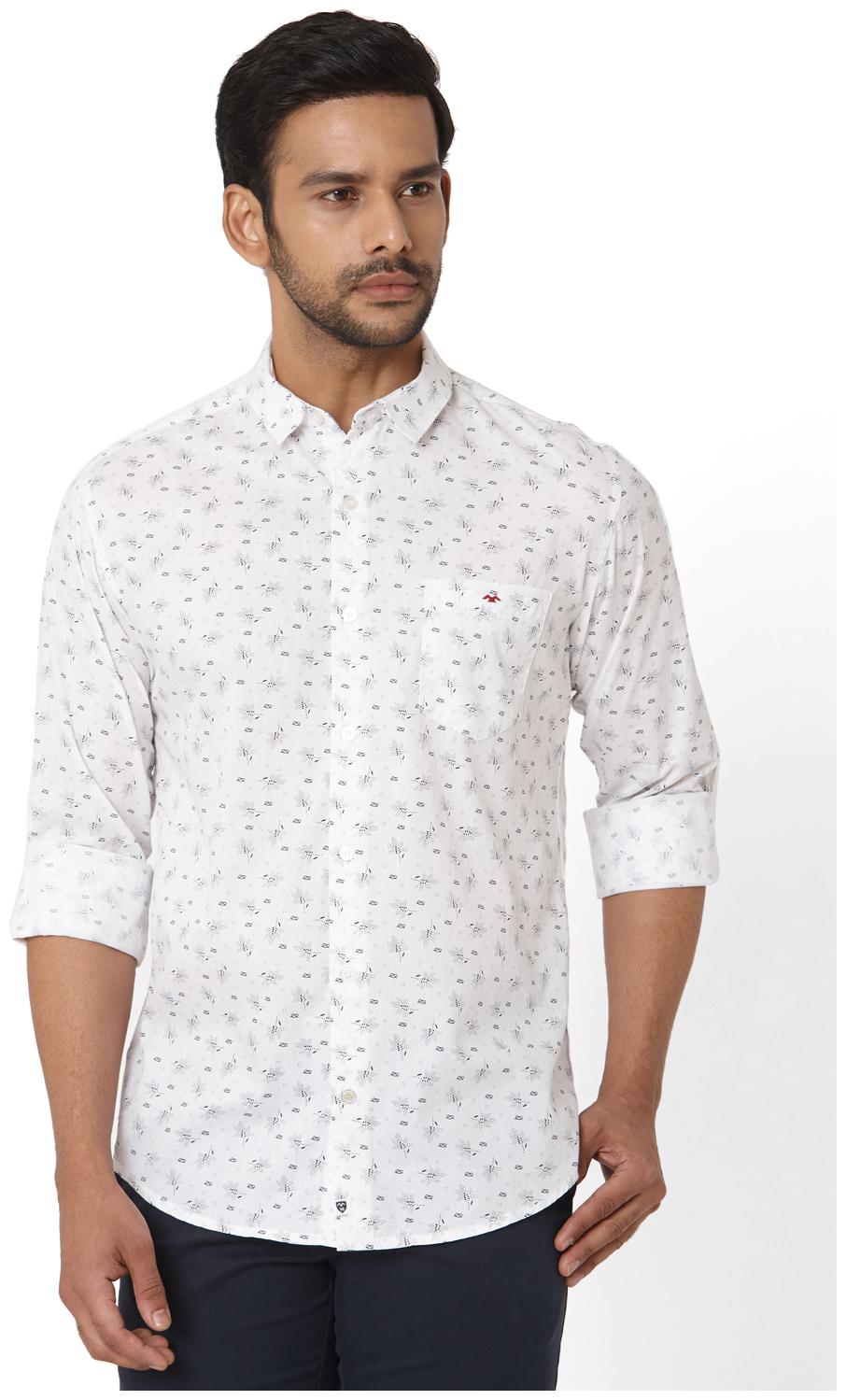 

Mufti Men White Printed Slim Fit Casual Shirt