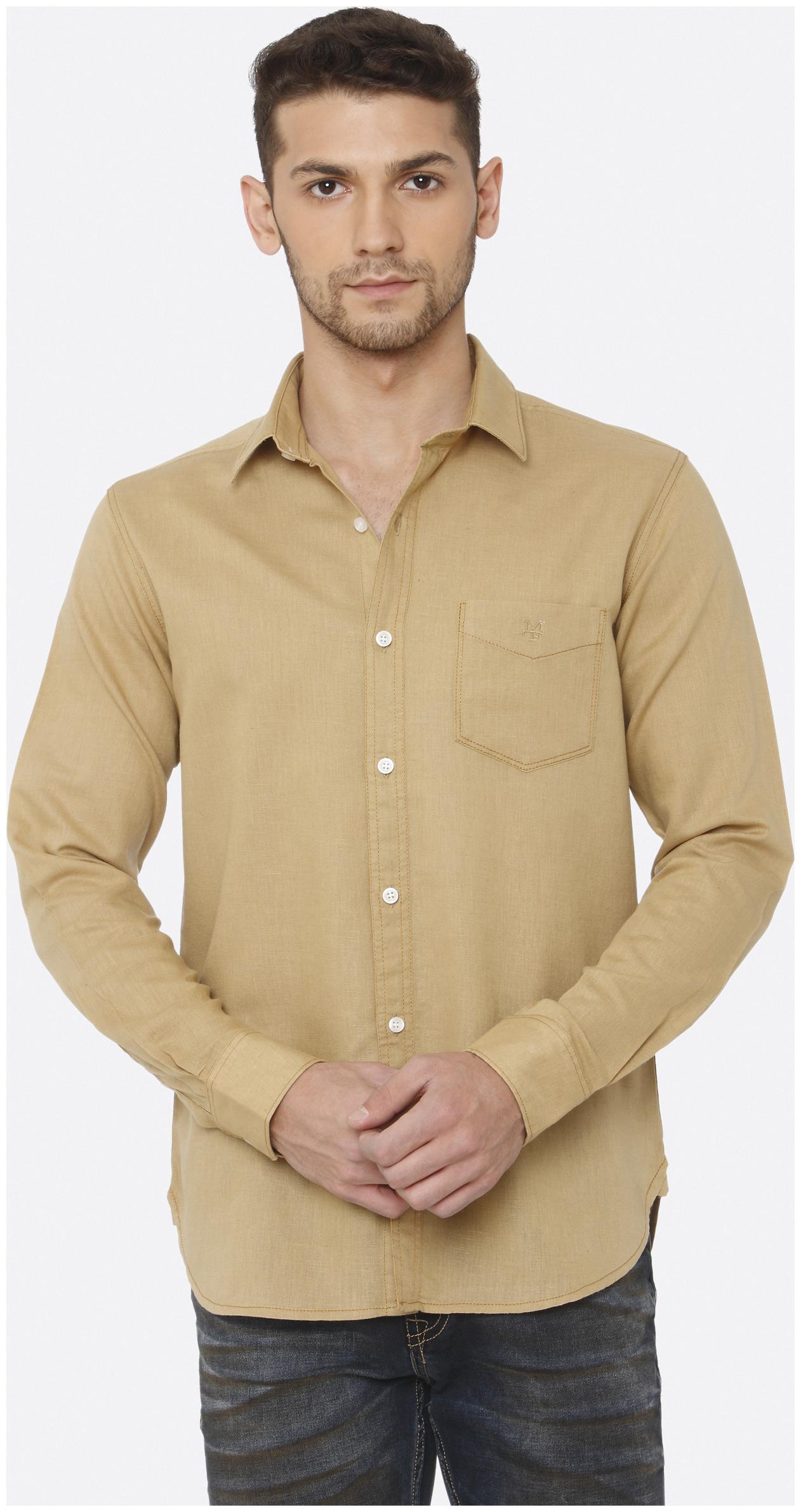 

Mufti Men Brown Solid Slim Fit Casual Shirt