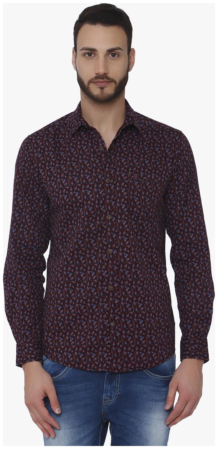 

Mufti Men Purple Printed Slim Fit Casual Shirt