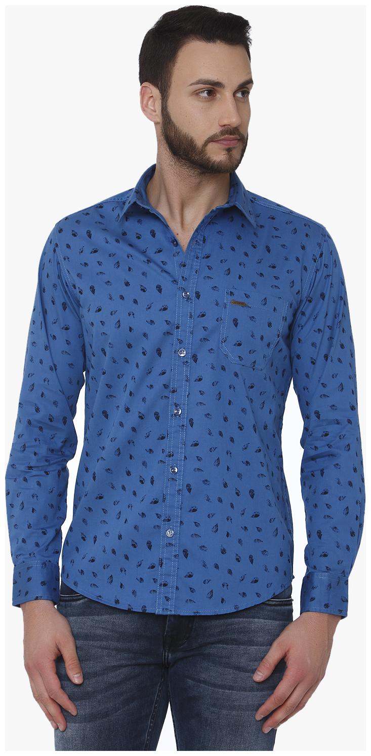 

Mufti Men Blue Geometric Slim Fit Casual Shirt