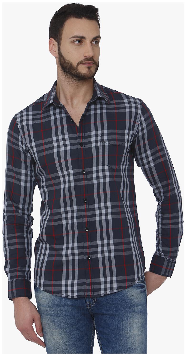 

Mufti Men Grey Checked Slim Fit Casual Shirt