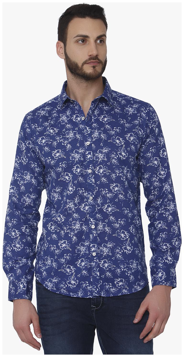 

Mufti Men Blue Floral Slim Fit Casual Shirt