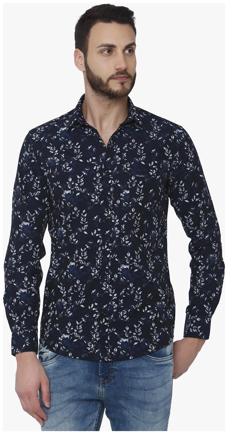 

Mufti Men Blue Printed Slim Fit Casual Shirt