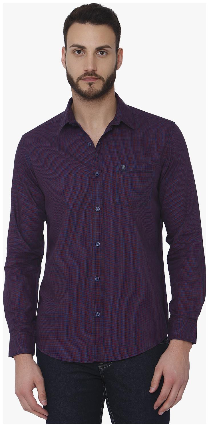 

Mufti Men Purple Checked Slim Fit Casual Shirt