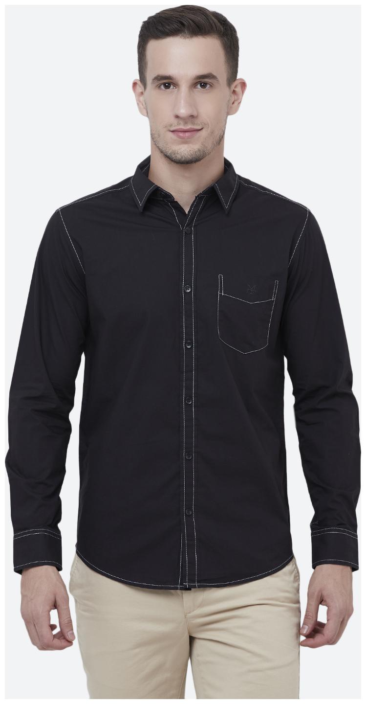 

Mufti Men Black Solid Slim Fit Casual Shirt