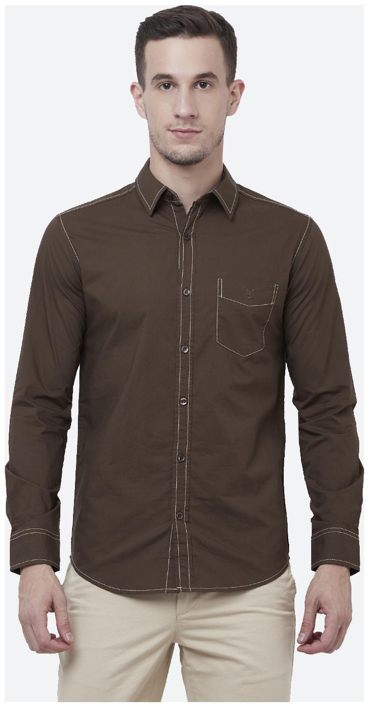 

Mufti Men Brown Solid Slim Fit Casual Shirt