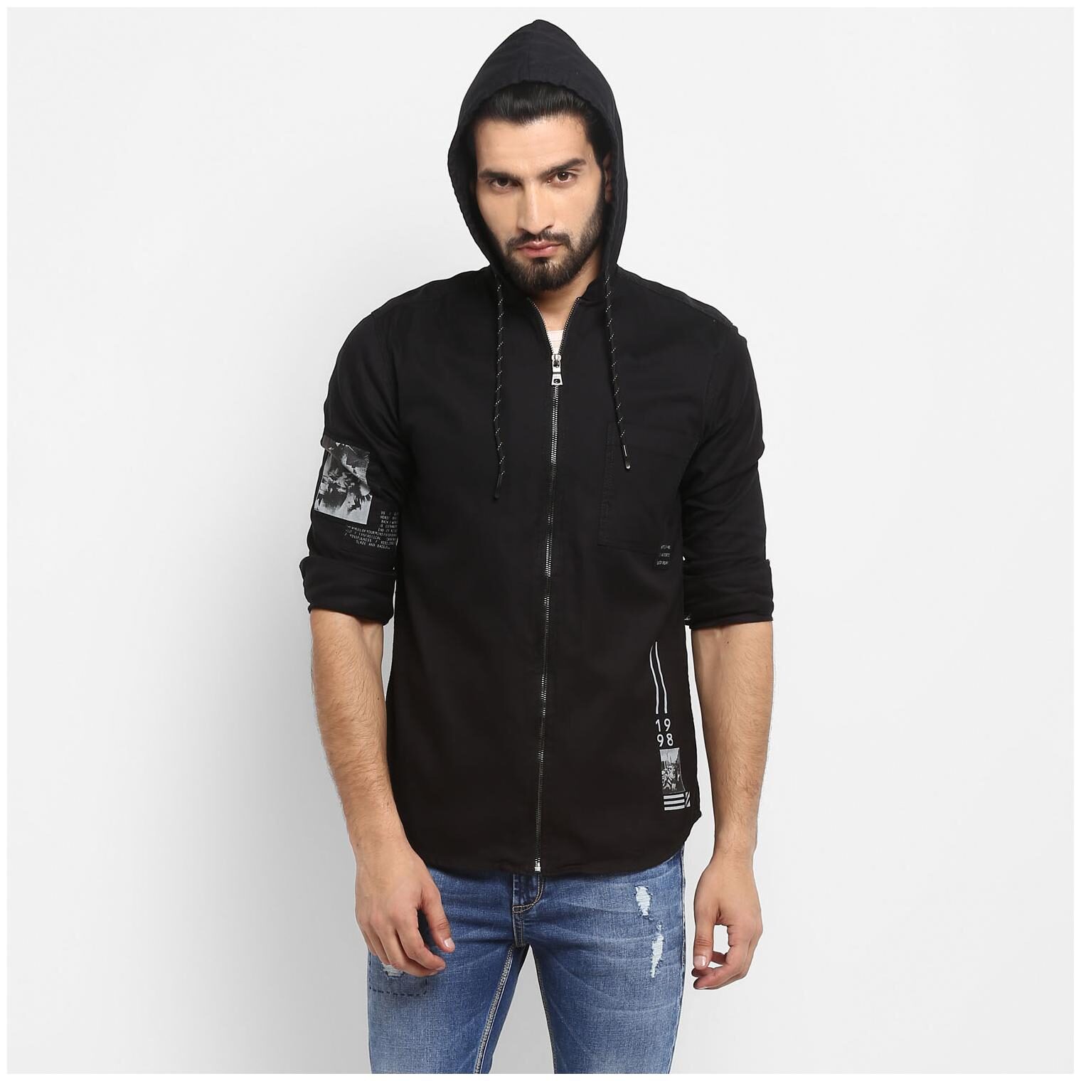 

Mufti Men Black Solid Slim Fit Casual Shirt