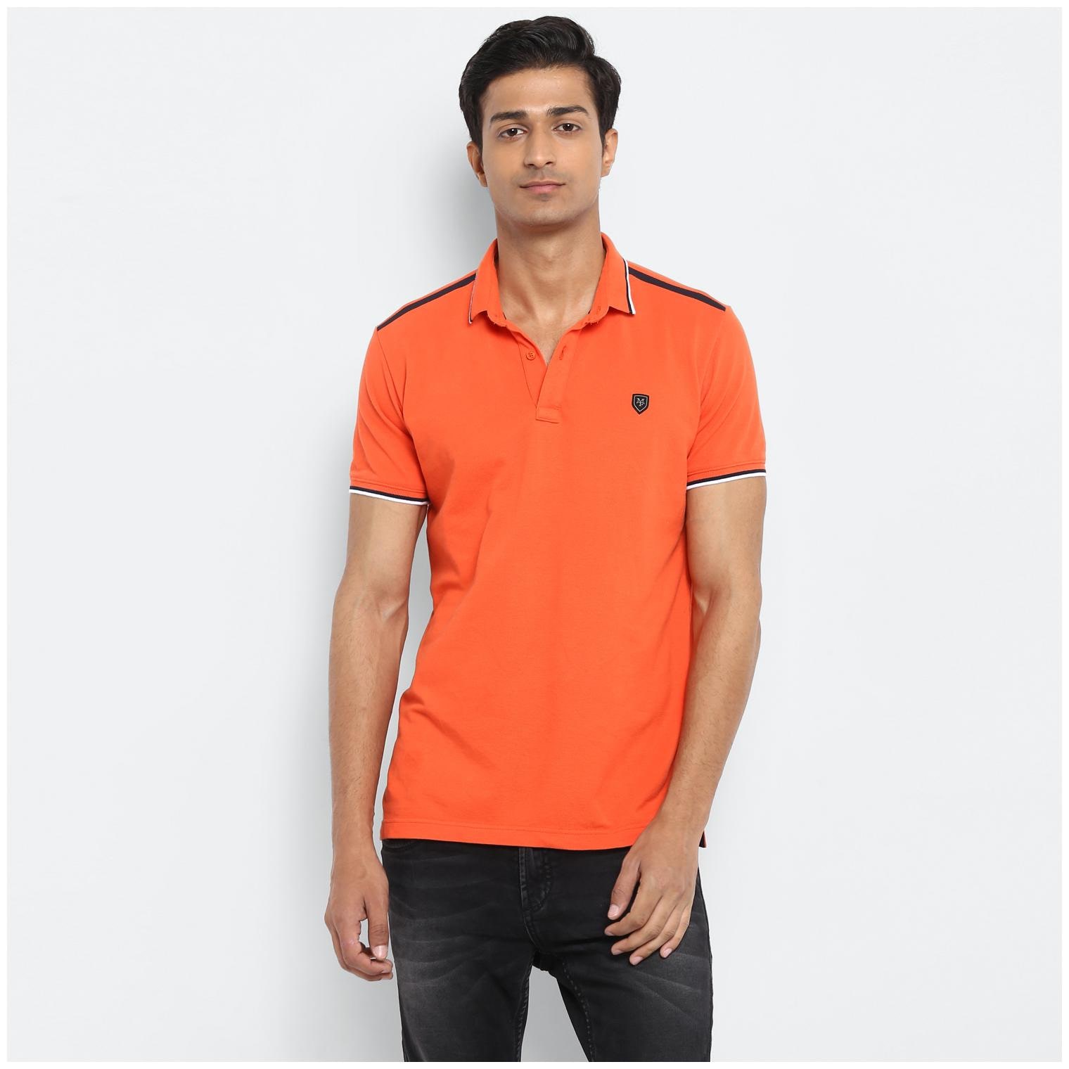 

Mufti Men Orange Slim fit Cotton Polo collar T-Shirt - Pack Of 1