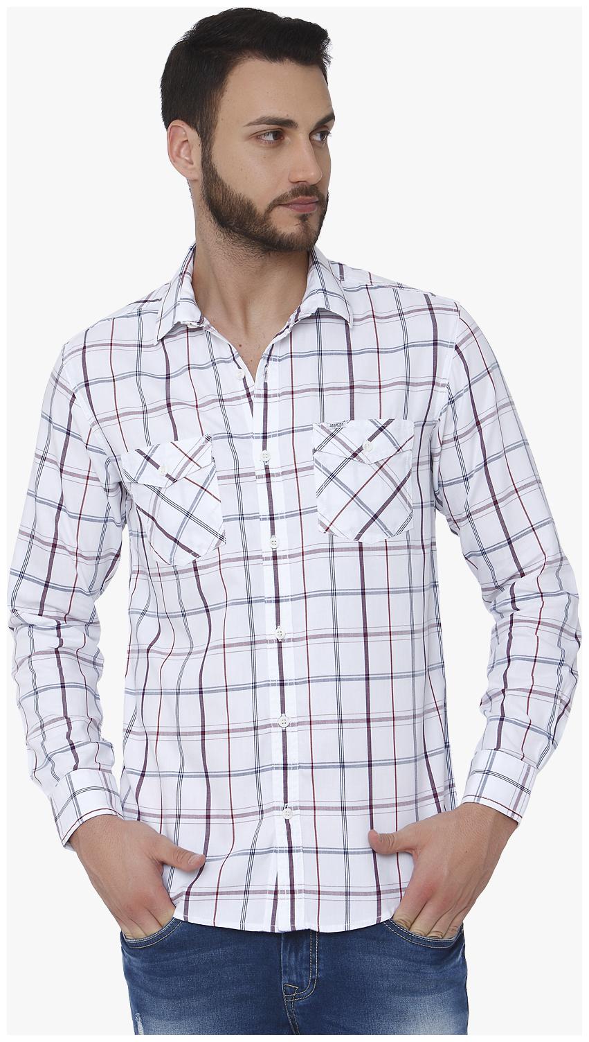 

Mufti Men White Checked Slim Fit Casual Shirt