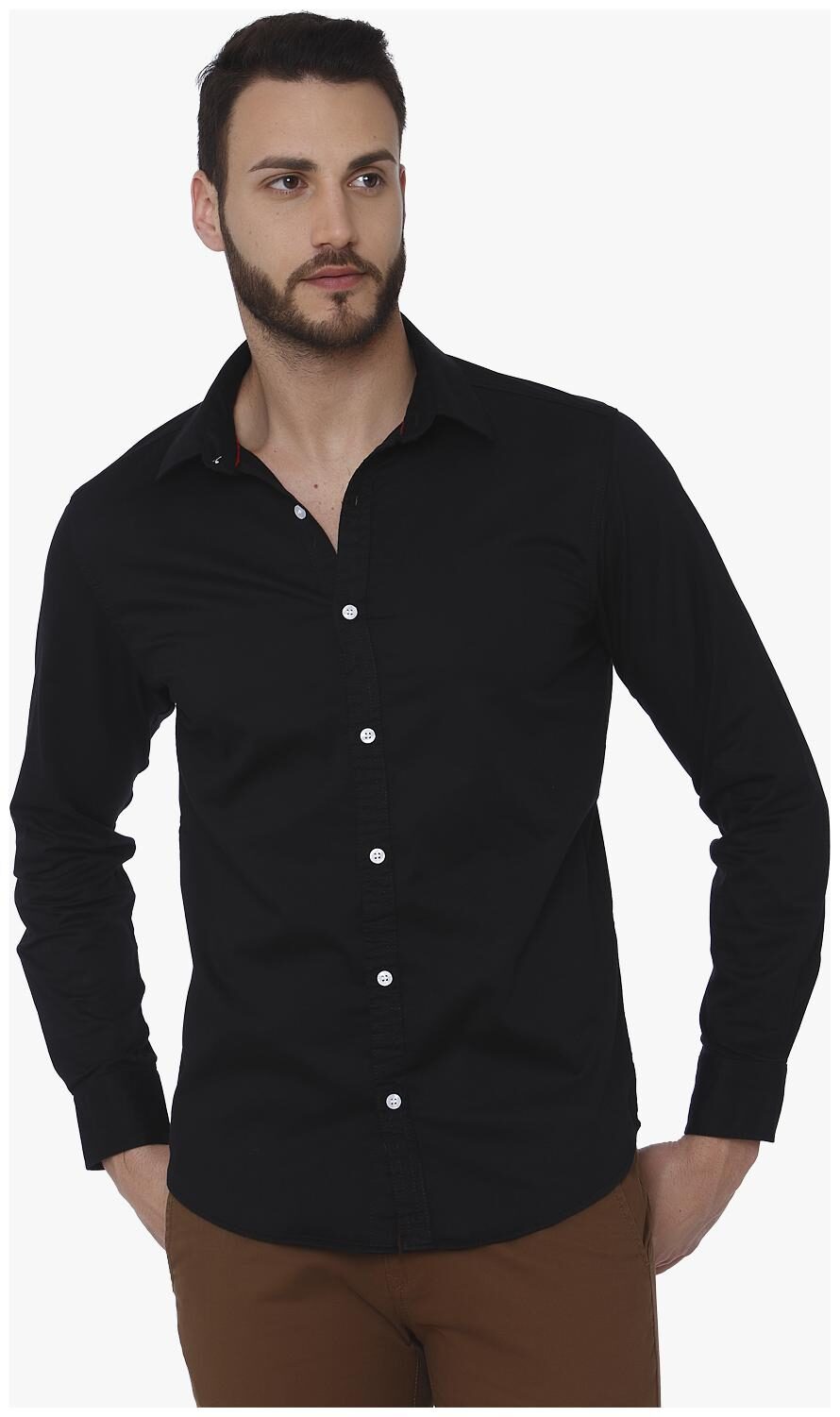 

Mufti Men Black Solid Slim Fit Casual Shirt