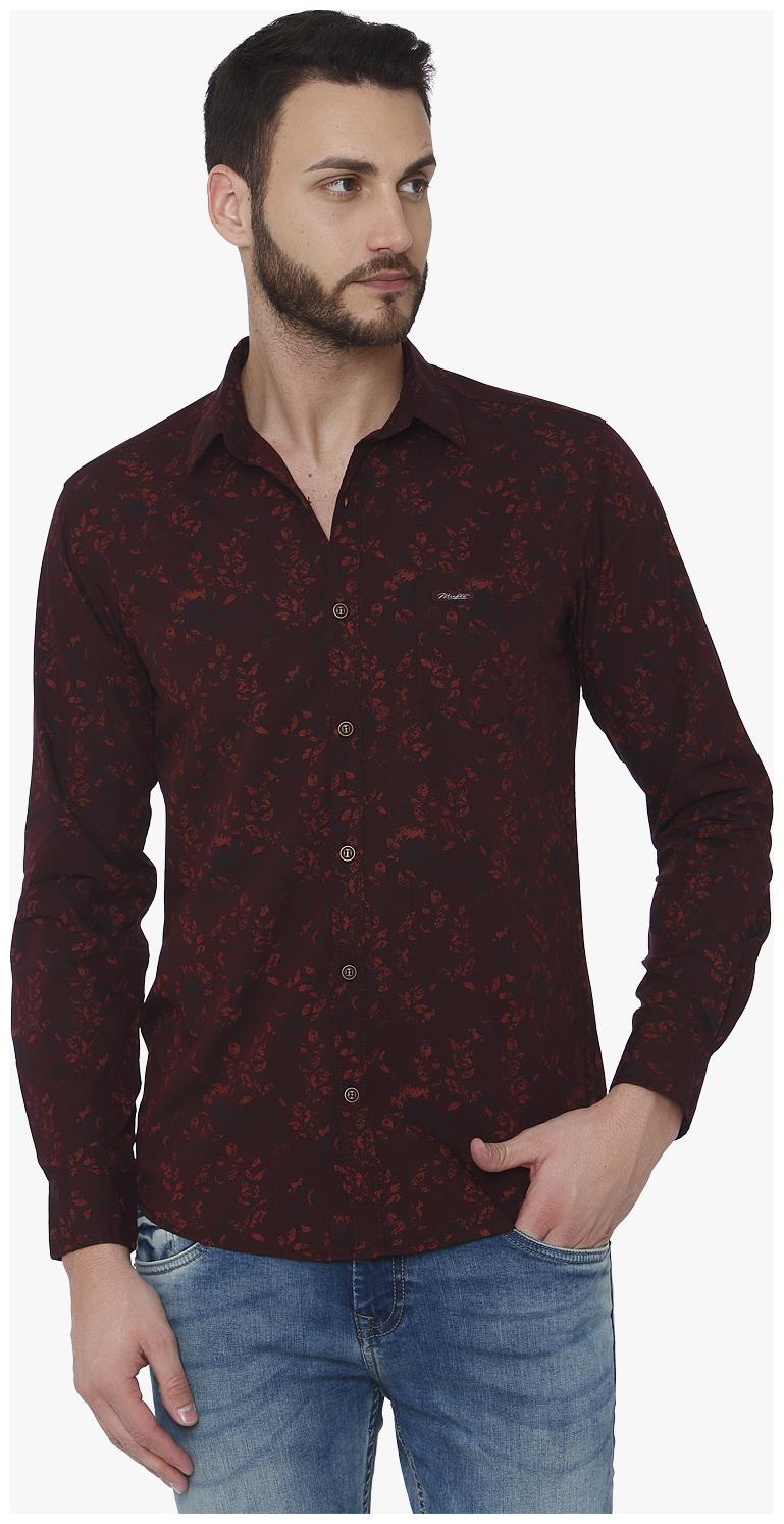 

Mufti Men Maroon Floral Slim Fit Casual Shirt