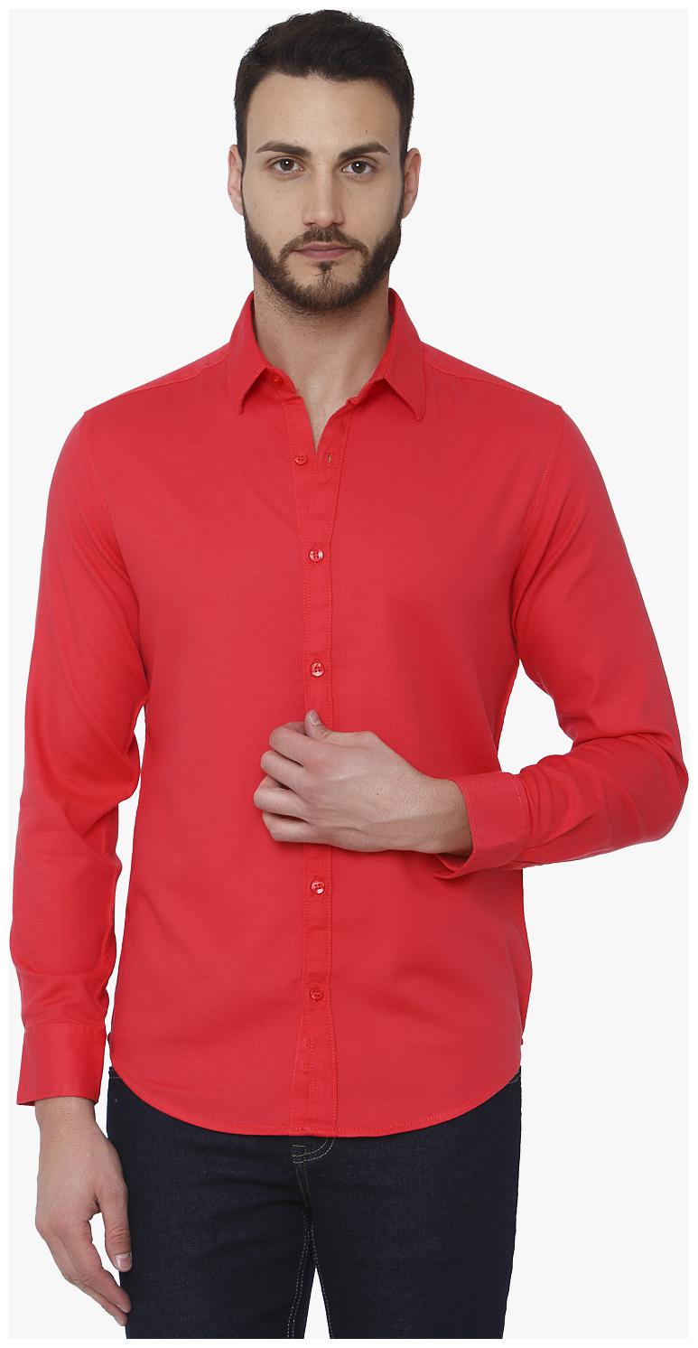 

Mufti Men Orange Solid Slim Fit Casual Shirt