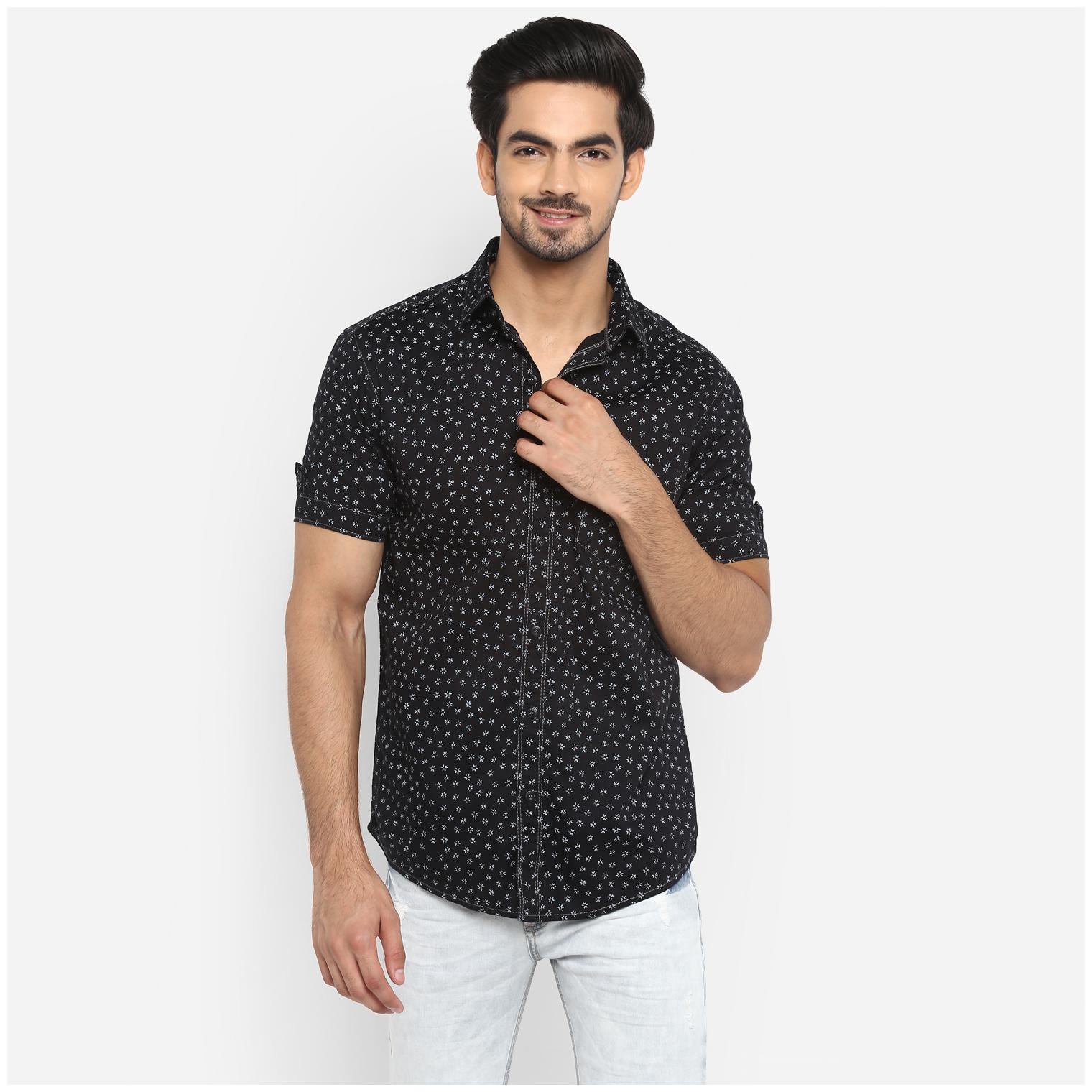 

Mufti Men Black Floral Regular Fit Casual Shirt
