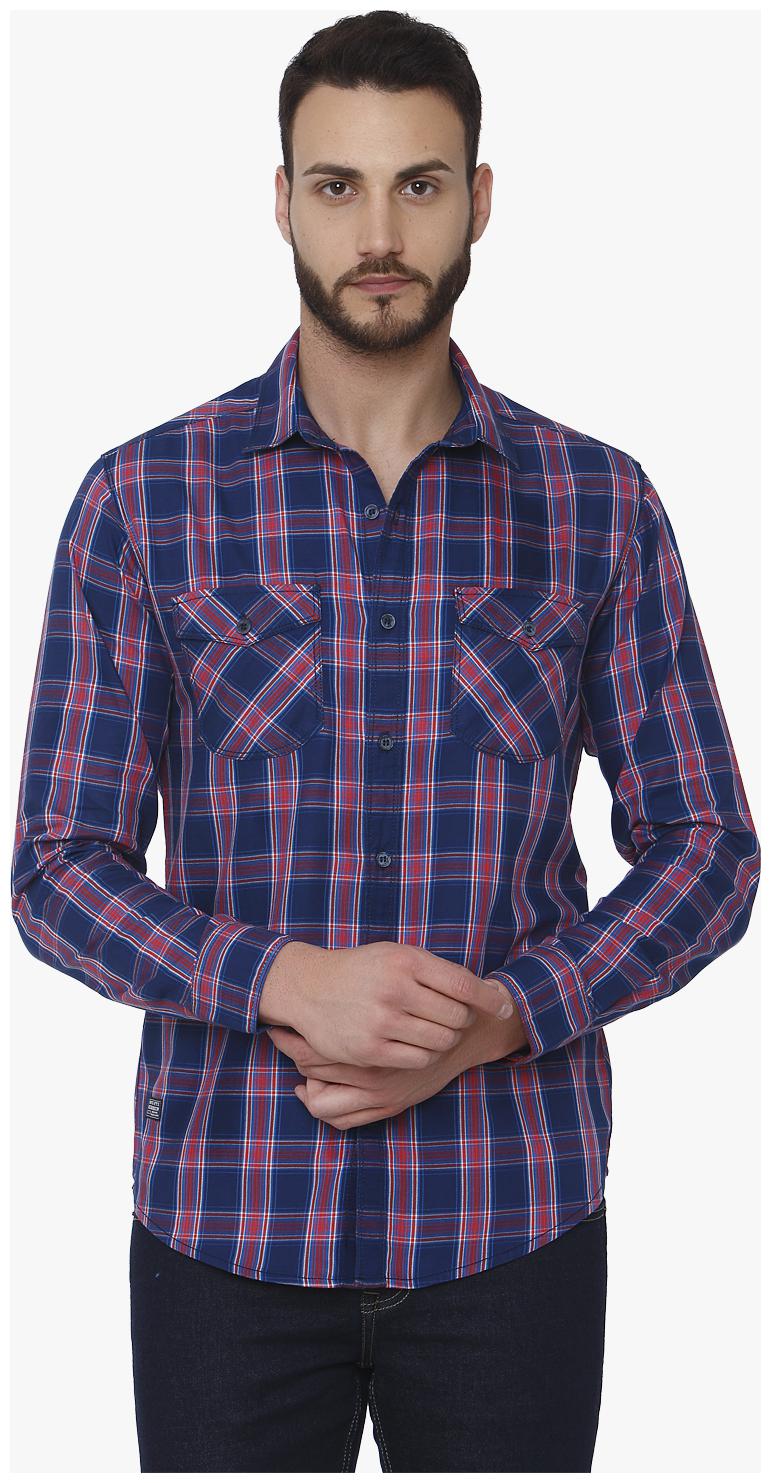

Mufti Men Blue Checked Slim Fit Casual Shirt