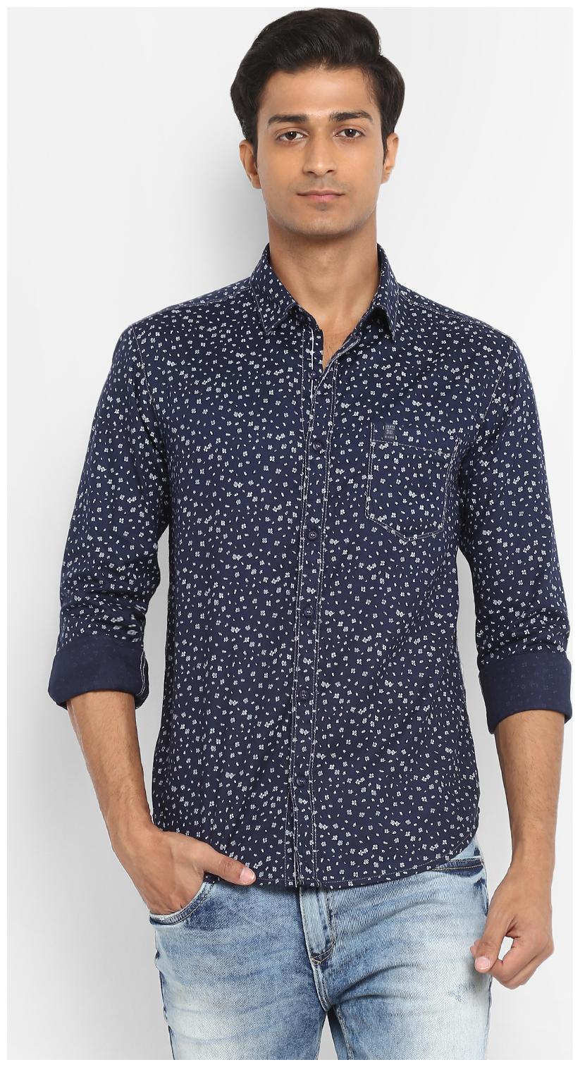 

Mufti Men Blue Printed Slim Fit Casual Shirt