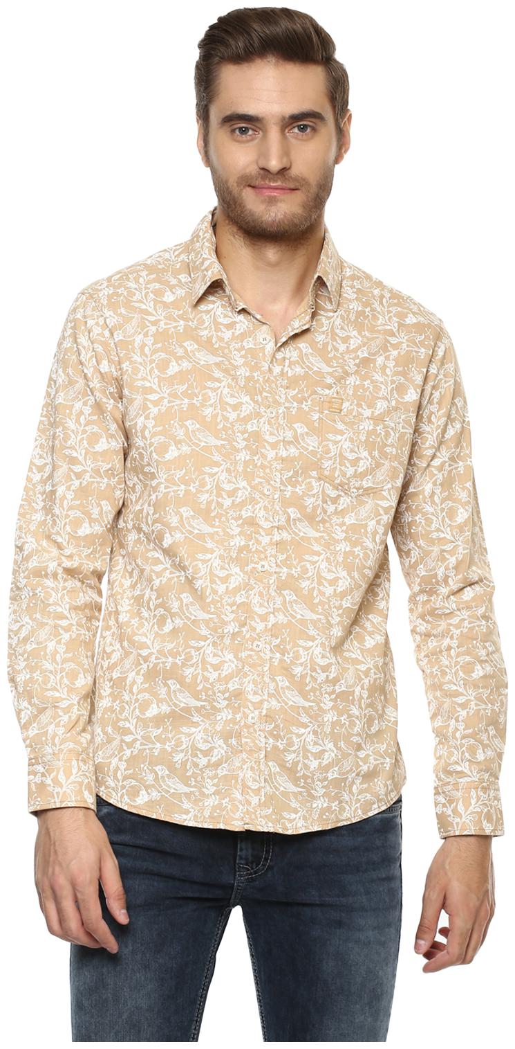 

Mufti Men Beige Floral Slim Fit Casual Shirt