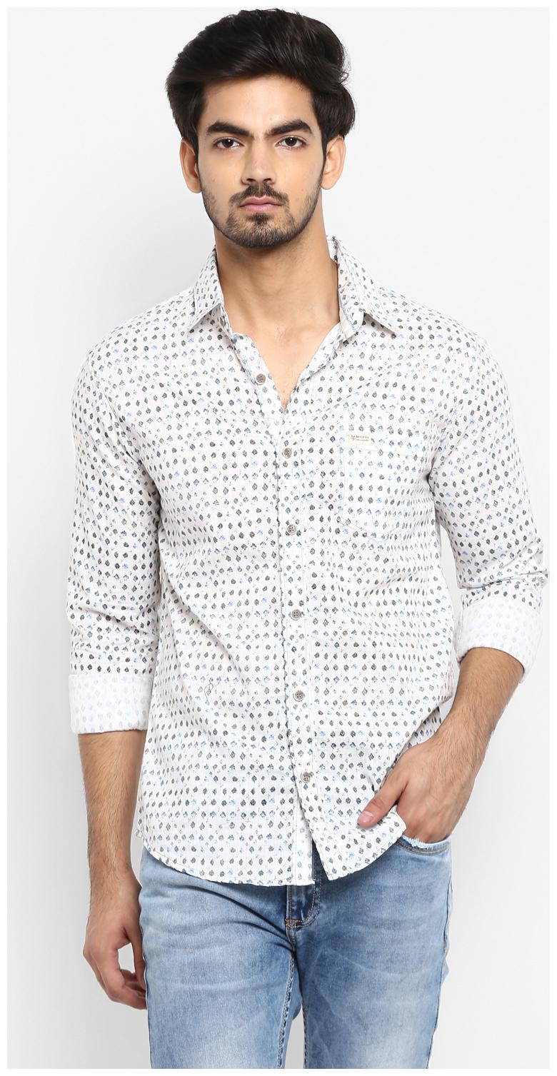 

Mufti Men White Printed Slim Fit Casual Shirt