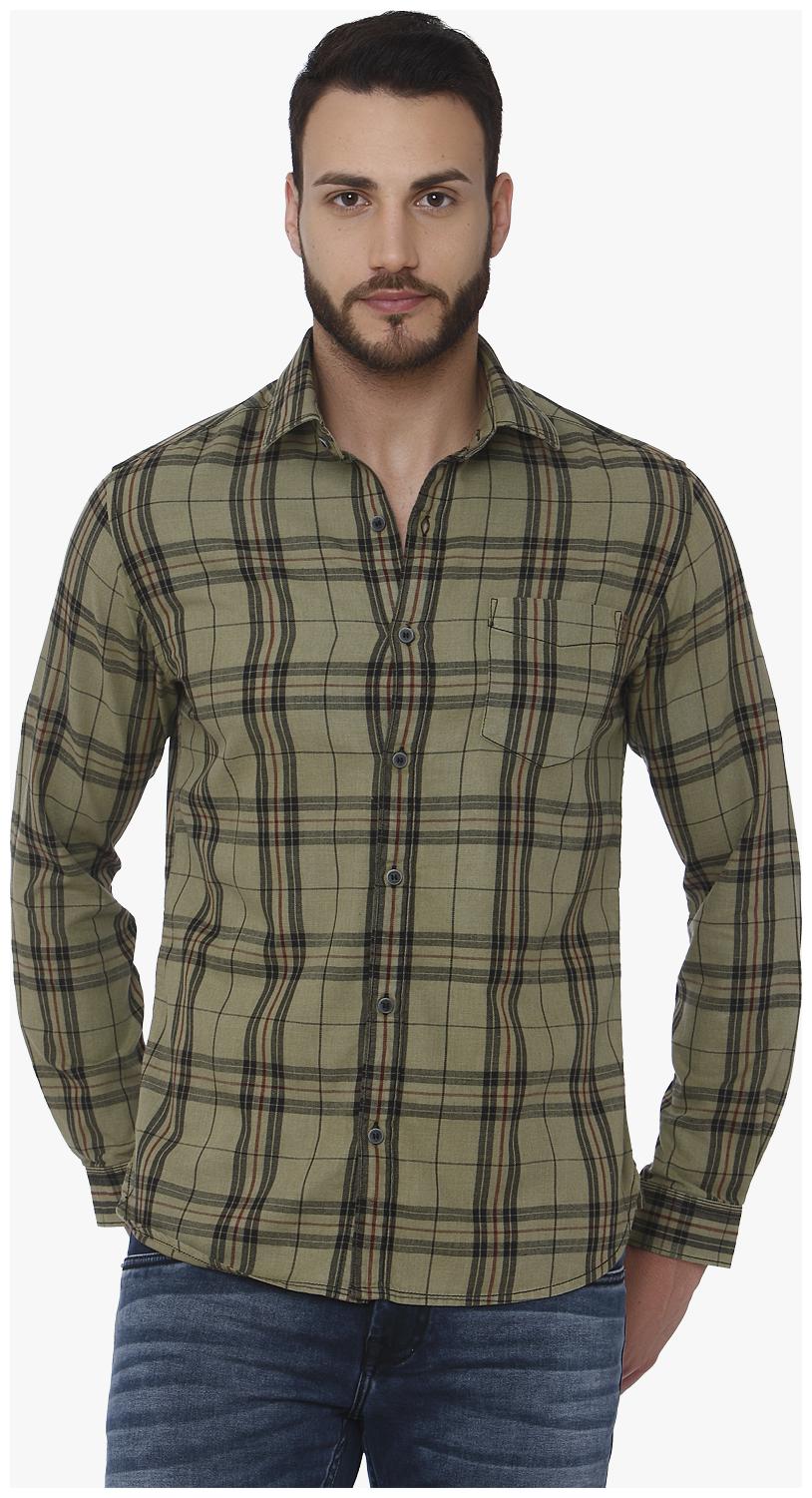 

Mufti Men Green Checked Slim Fit Casual Shirt