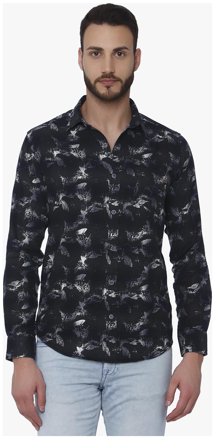 

Mufti Men Grey Floral Slim Fit Casual Shirt