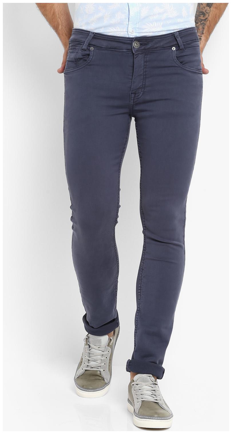 

Mufti Men Grey Solid Slim fit Regular trousers