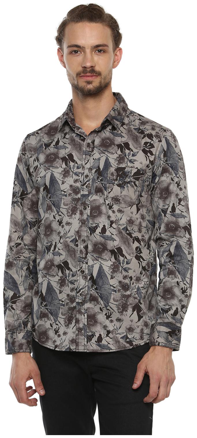 

Mufti Men Grey Printed Regular Fit Casual Shirt