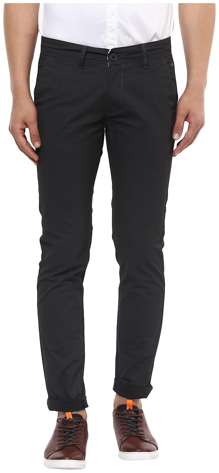 

Mufti Men Grey Solid Slim fit Regular trousers