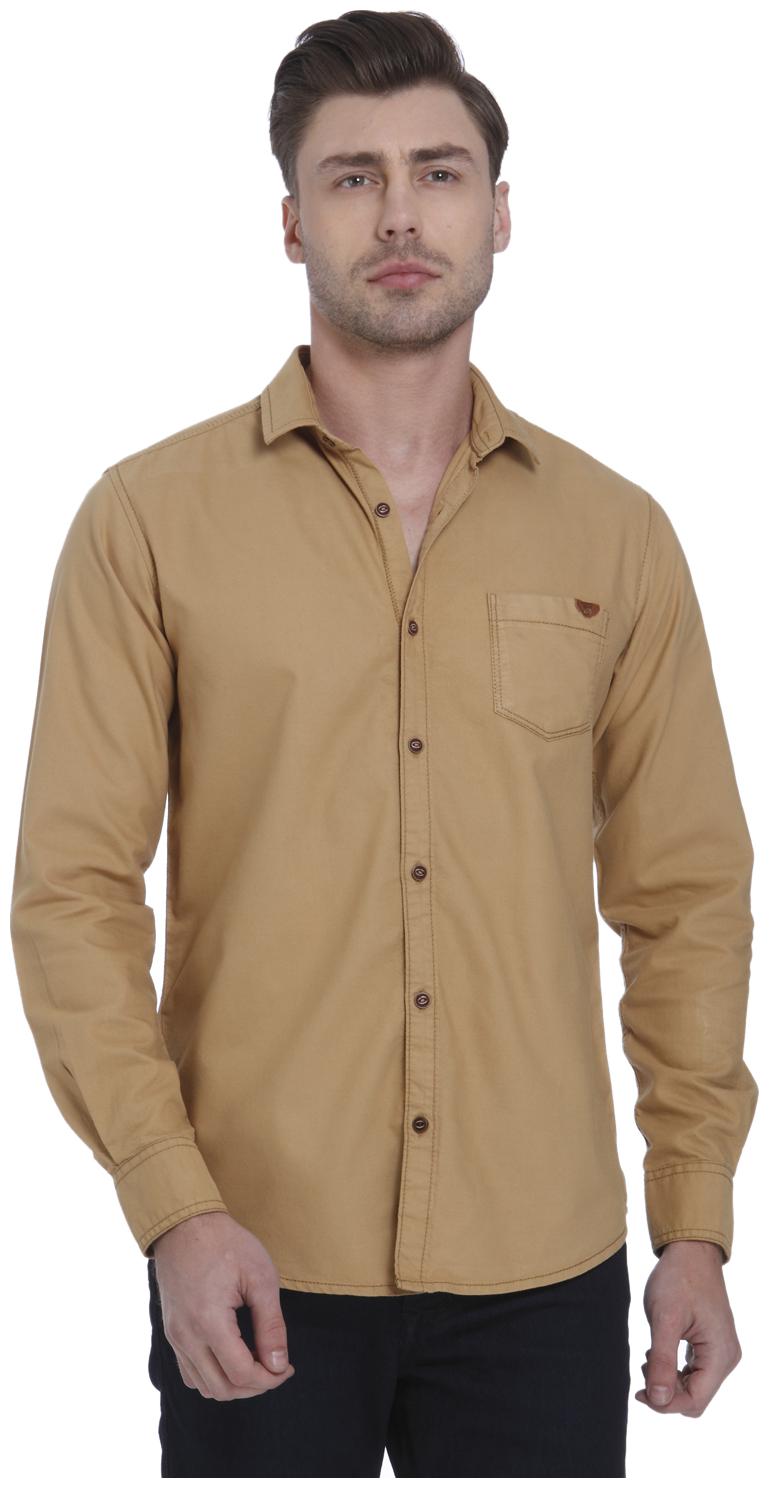 

Mufti Men Beige Solid Slim Fit Casual Shirt