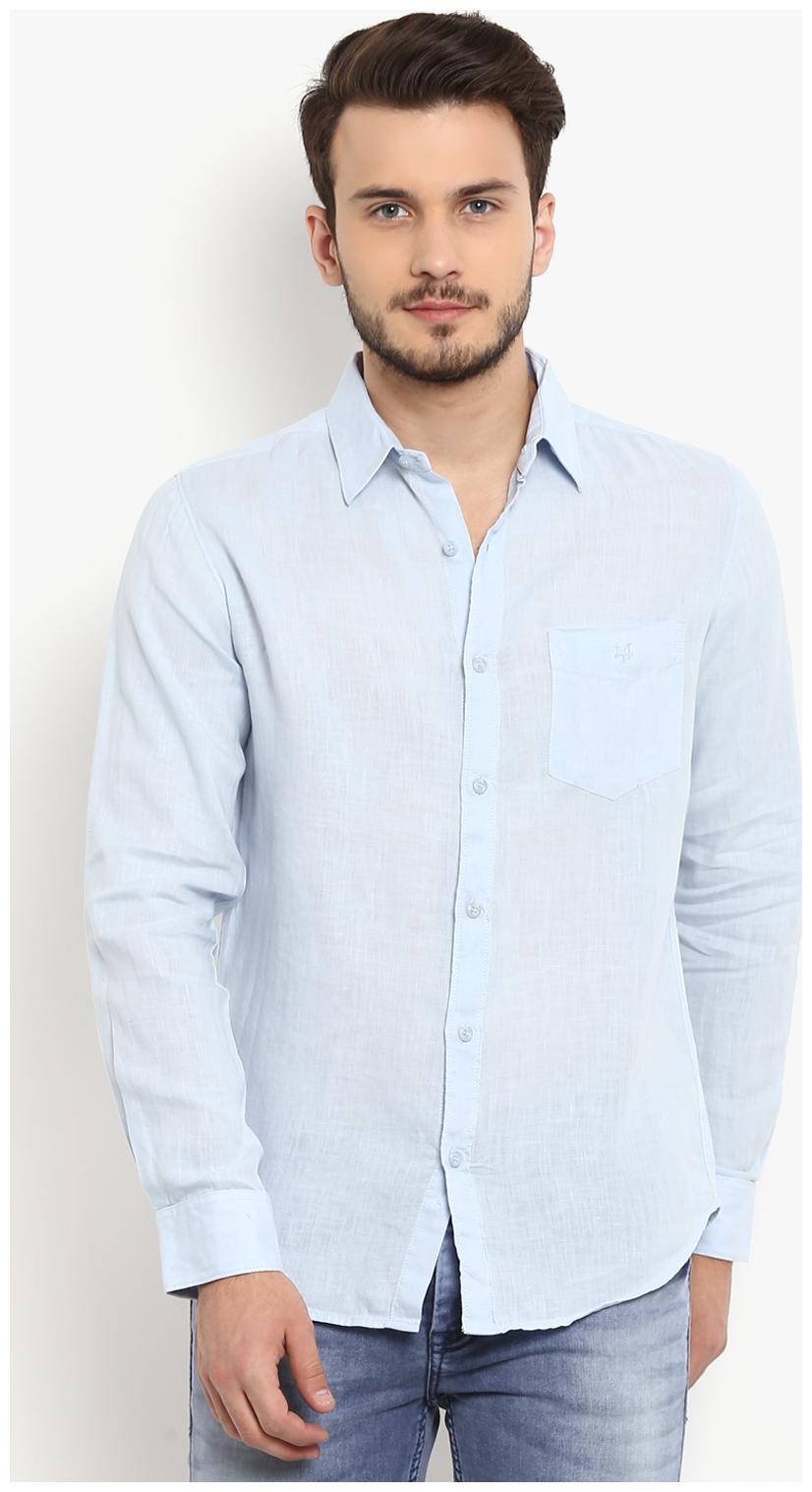 

Mufti Men Blue Solid Slim Fit Casual Shirt