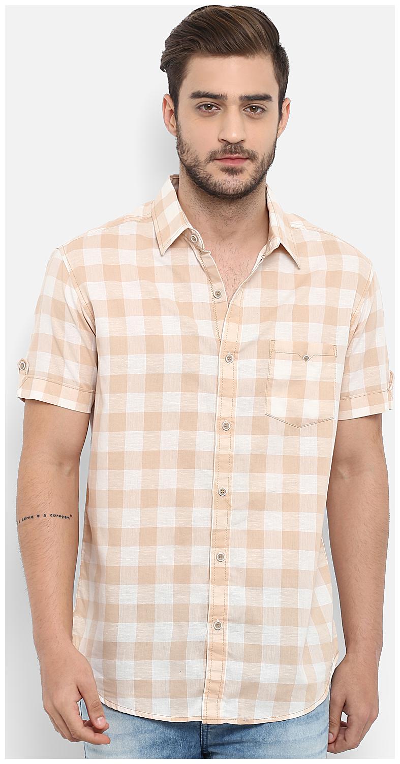 

Mufti Men Pink Checked Slim Fit Casual Shirt