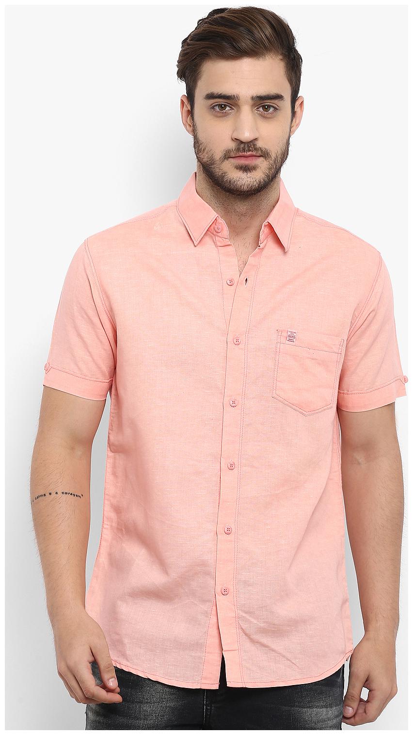 

Mufti Men Pink Solid Slim Fit Casual Shirt