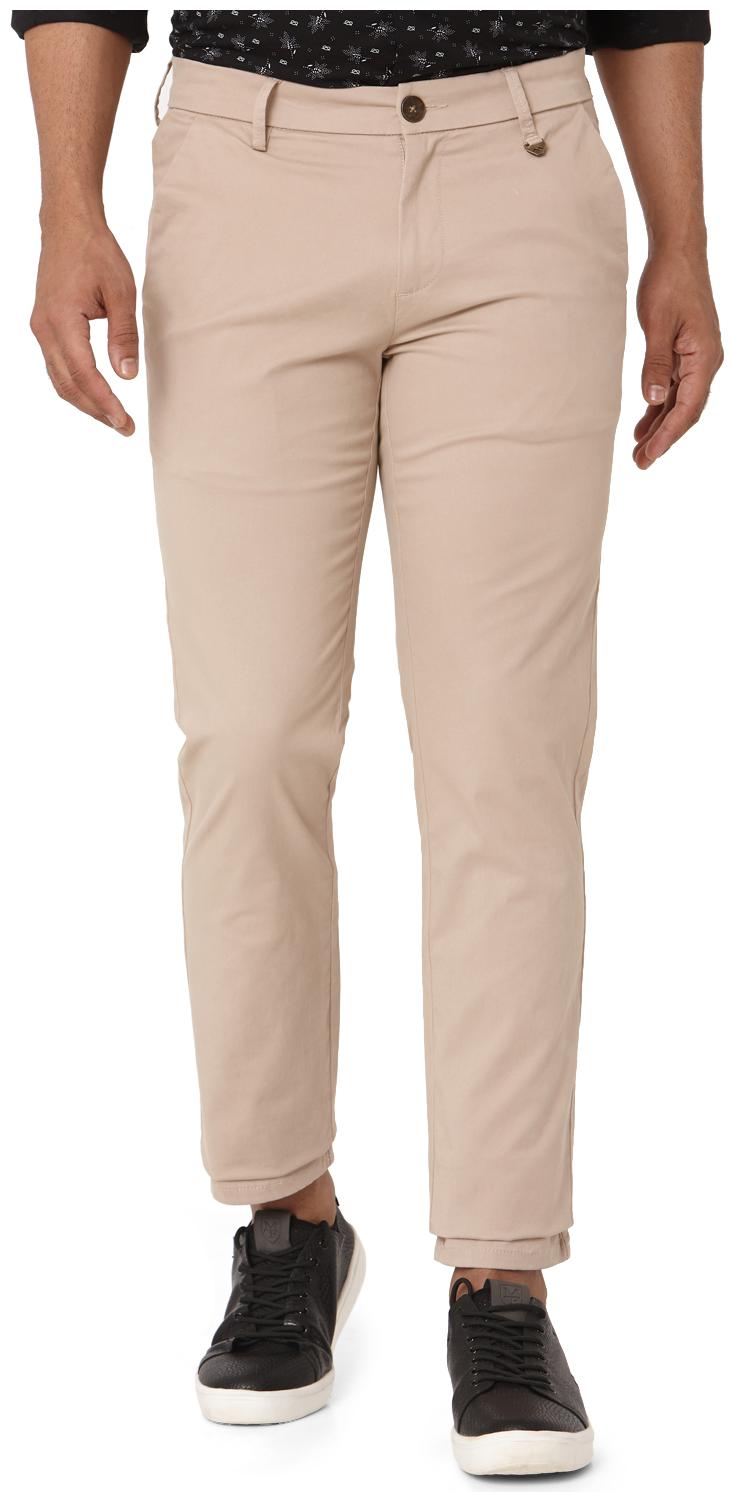 

Mufti Men Beige Solid Slim fit Regular trousers