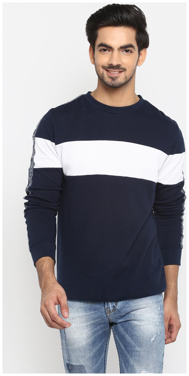 

Mufti Men Blue Round neck Pullover