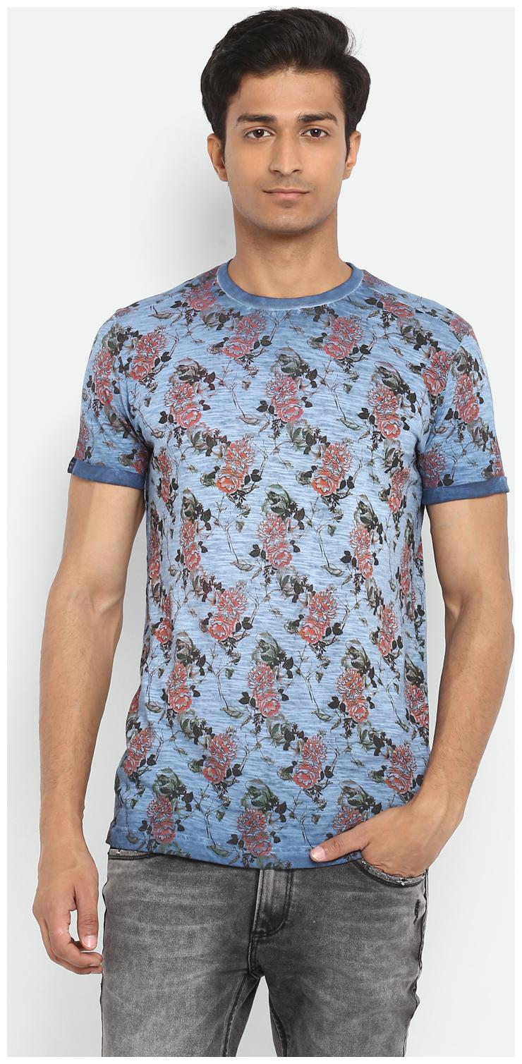 

Mufti Men Blue Slim fit Cotton Round neck T-Shirt - Pack Of 1