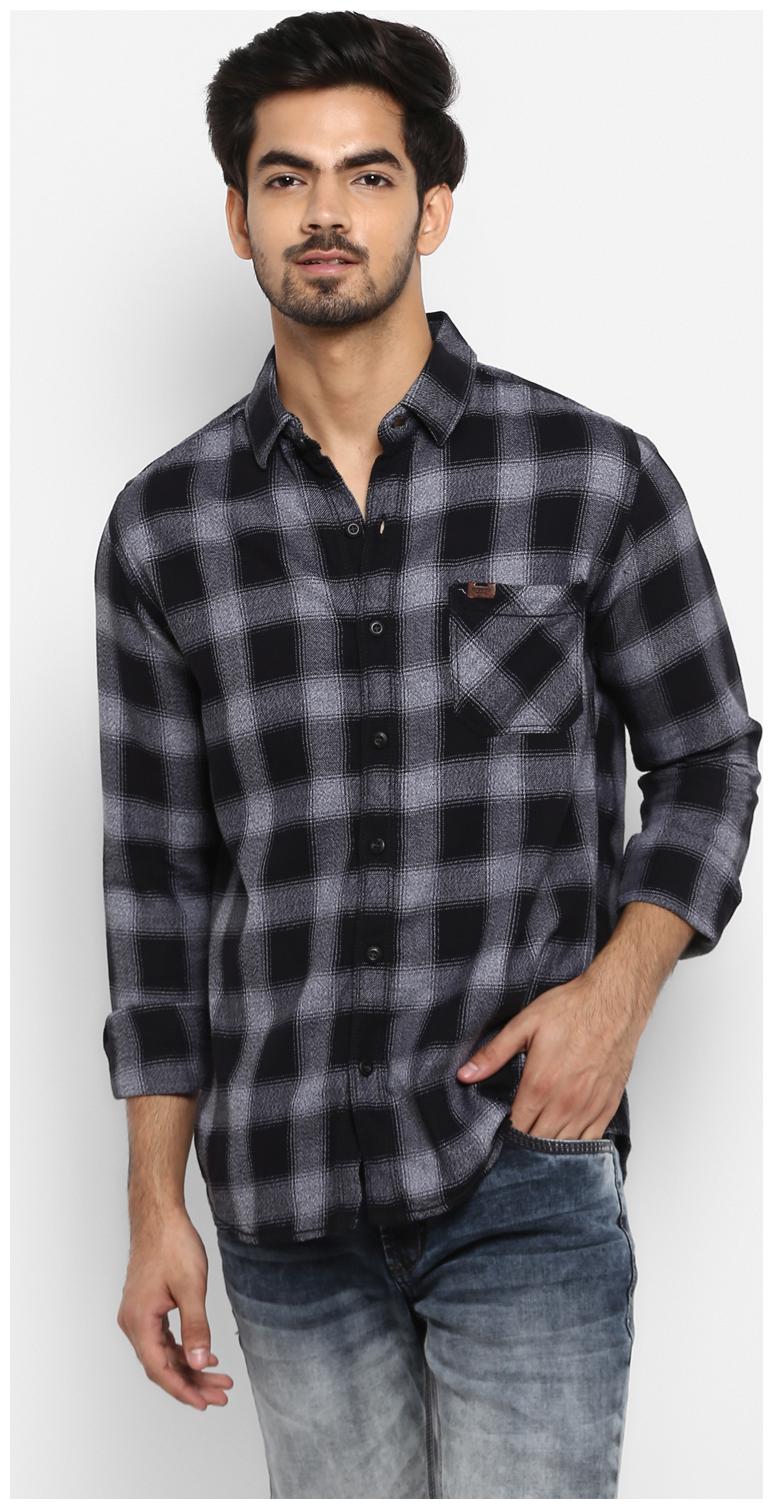 

Mufti Men Black Checked Slim Fit Casual Shirt