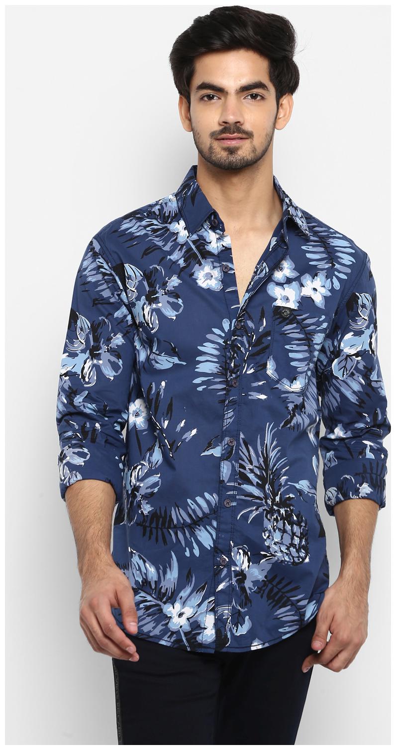 

Mufti Men Blue Floral Slim Fit Casual Shirt