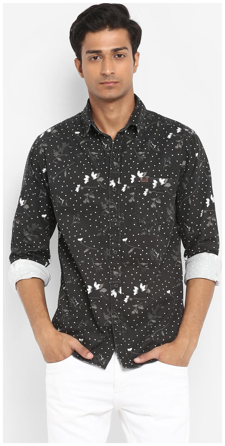 

Mufti Men Black Floral Slim Fit Casual Shirt
