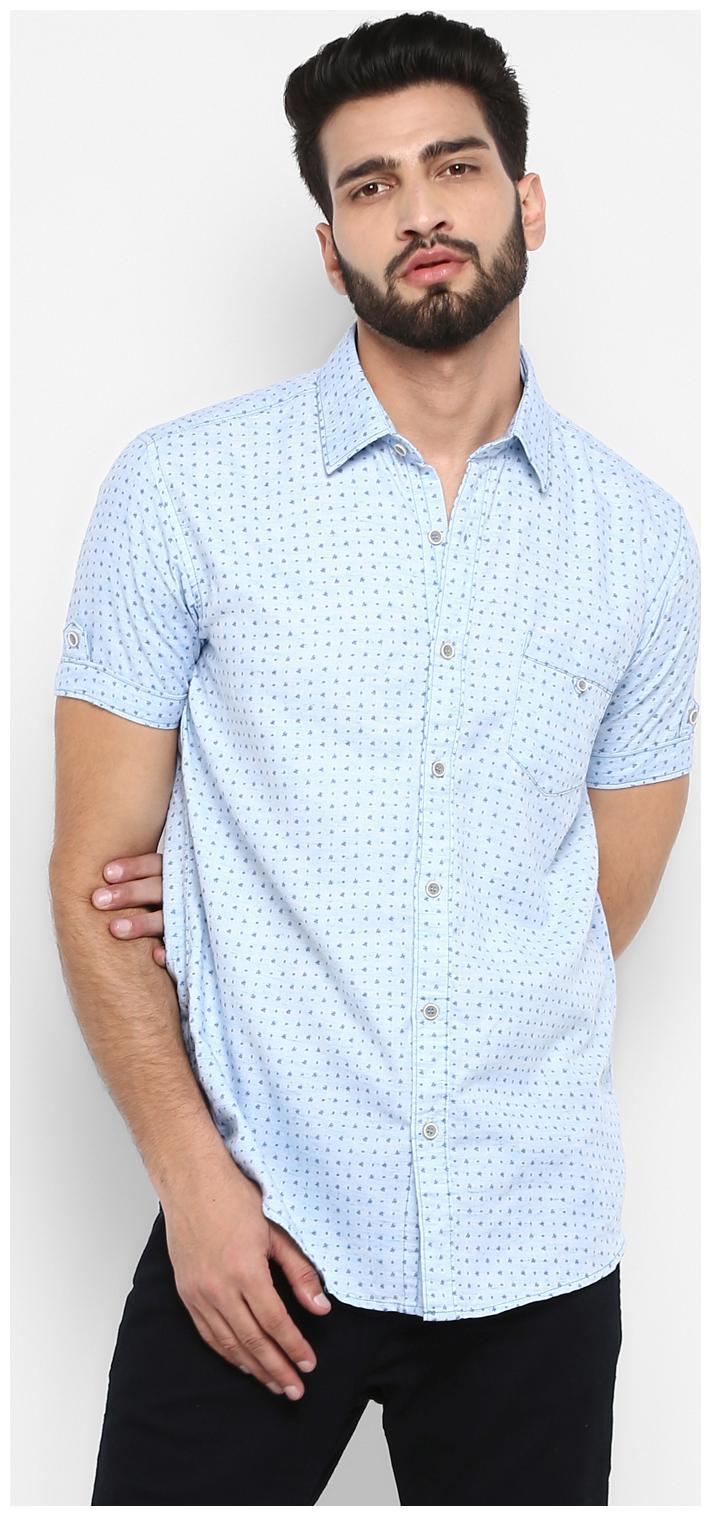 

Mufti Men Blue Printed Slim Fit Casual Shirt