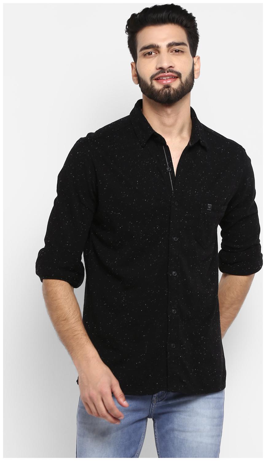 

Mufti Men Black Solid Slim Fit Casual Shirt