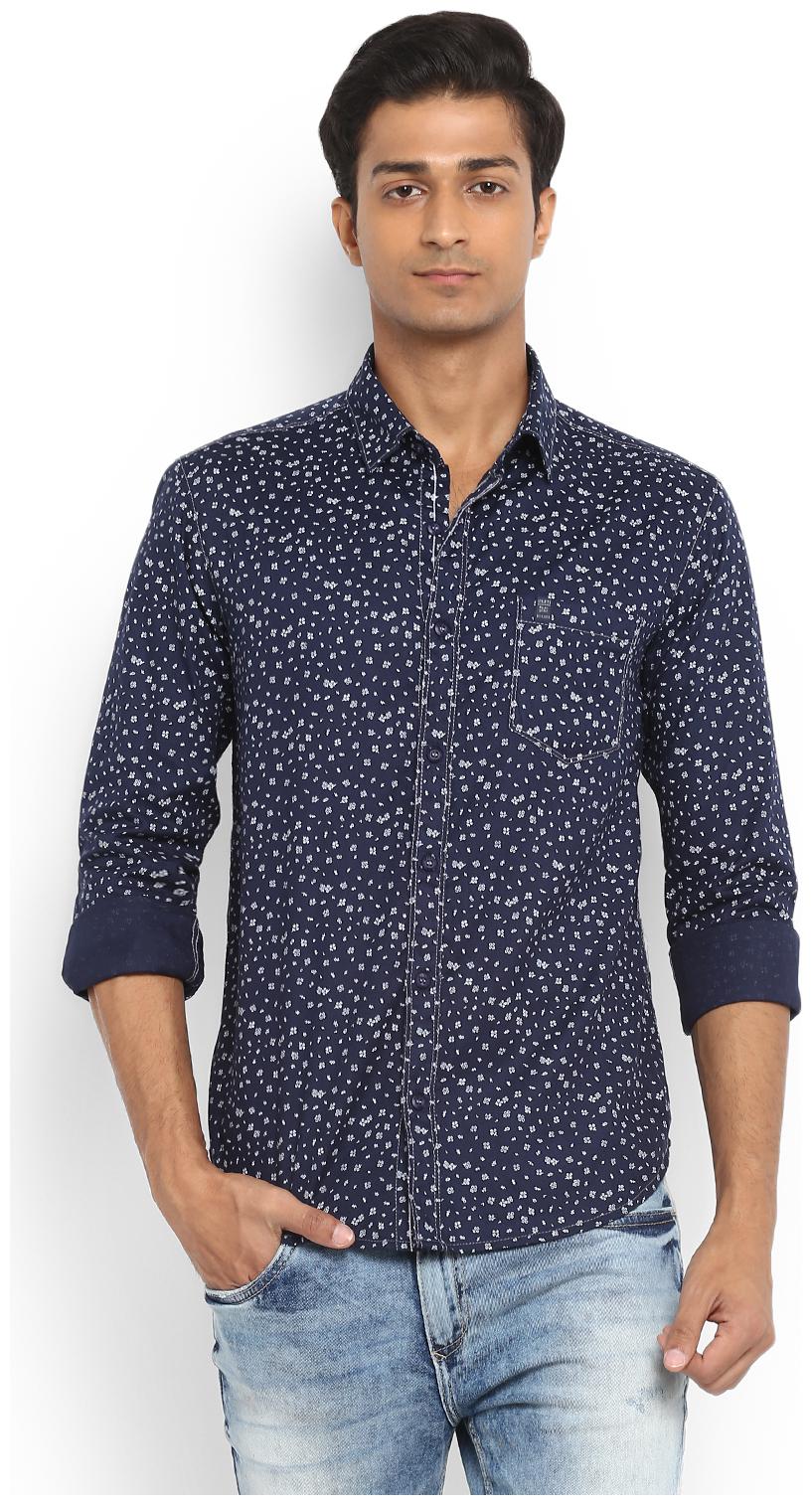 

Mufti Men Blue Printed Slim Fit Casual Shirt