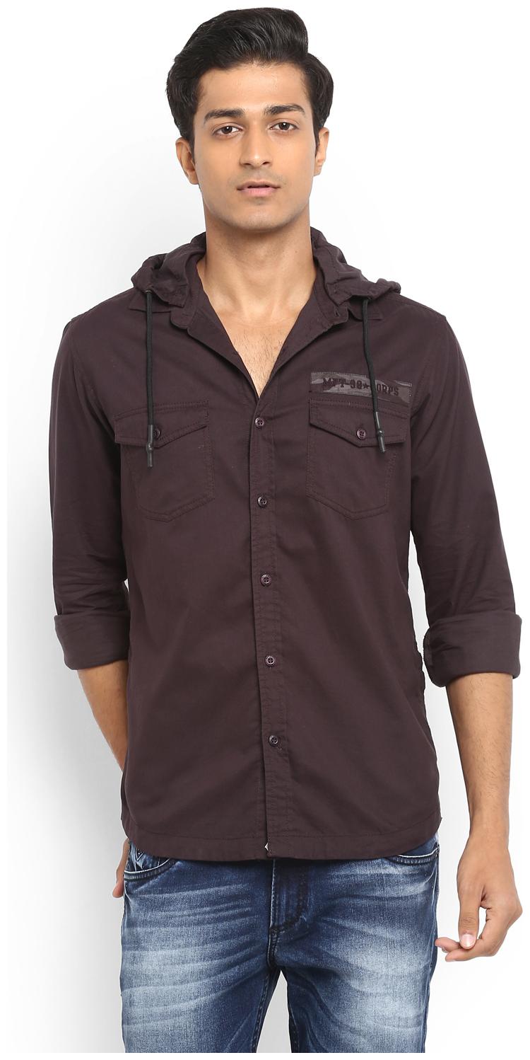 

Mufti Men Brown Solid Slim Fit Casual Shirt