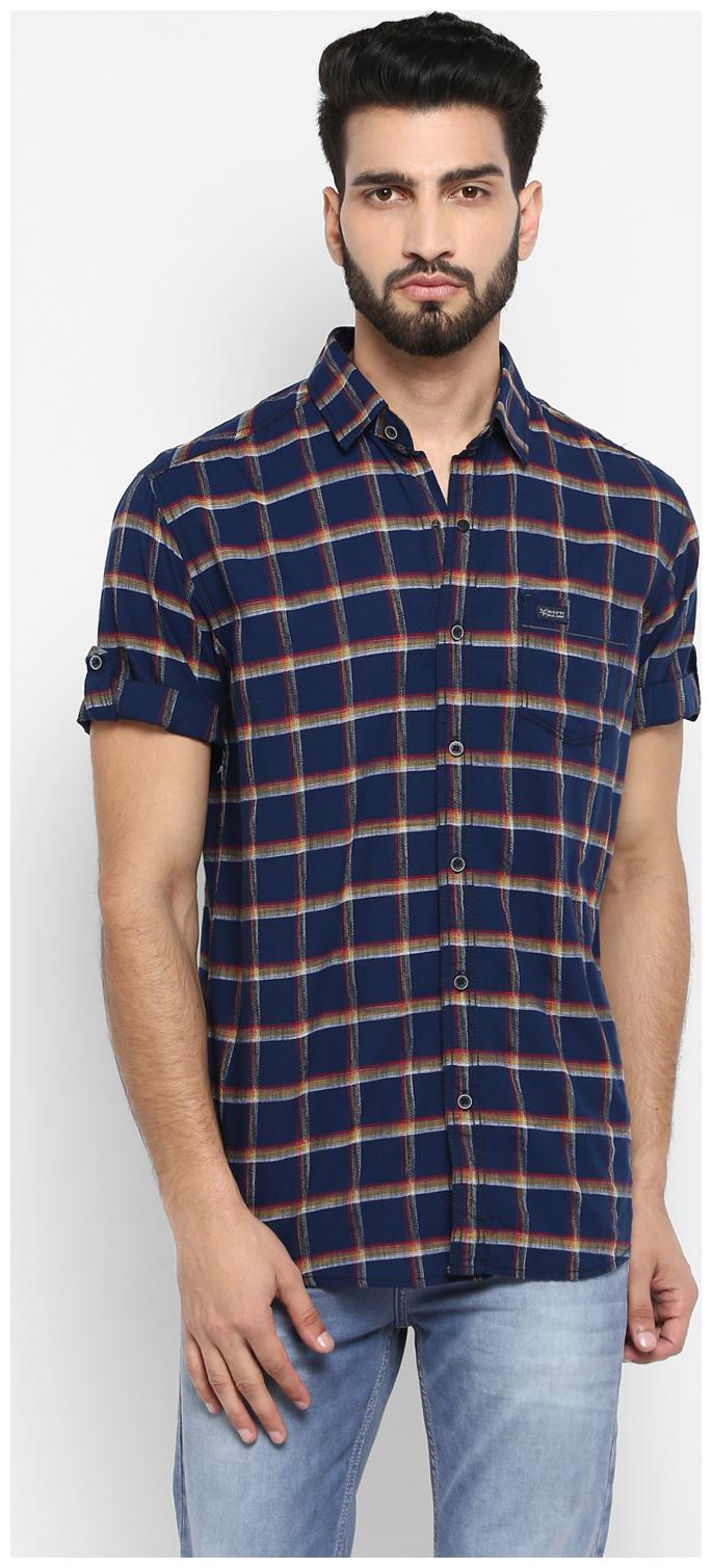 

Mufti Men Blue Checked Slim Fit Casual Shirt