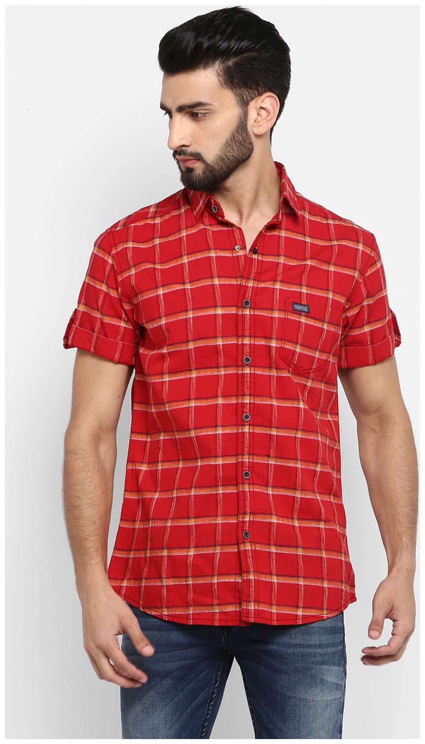 

Mufti Men Red Checked Slim Fit Casual Shirt
