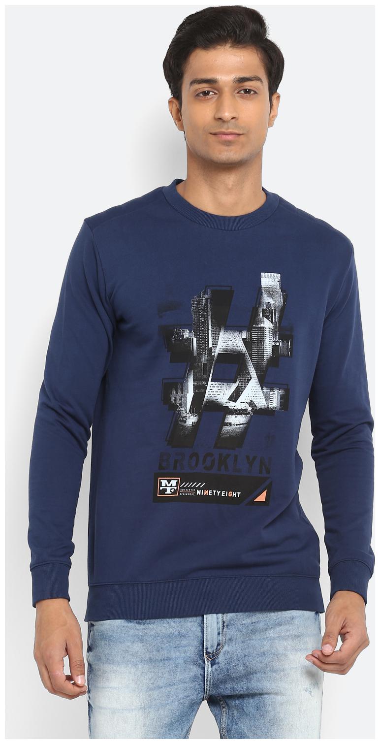 

Mufti Men Blue Round neck Sweatshirt