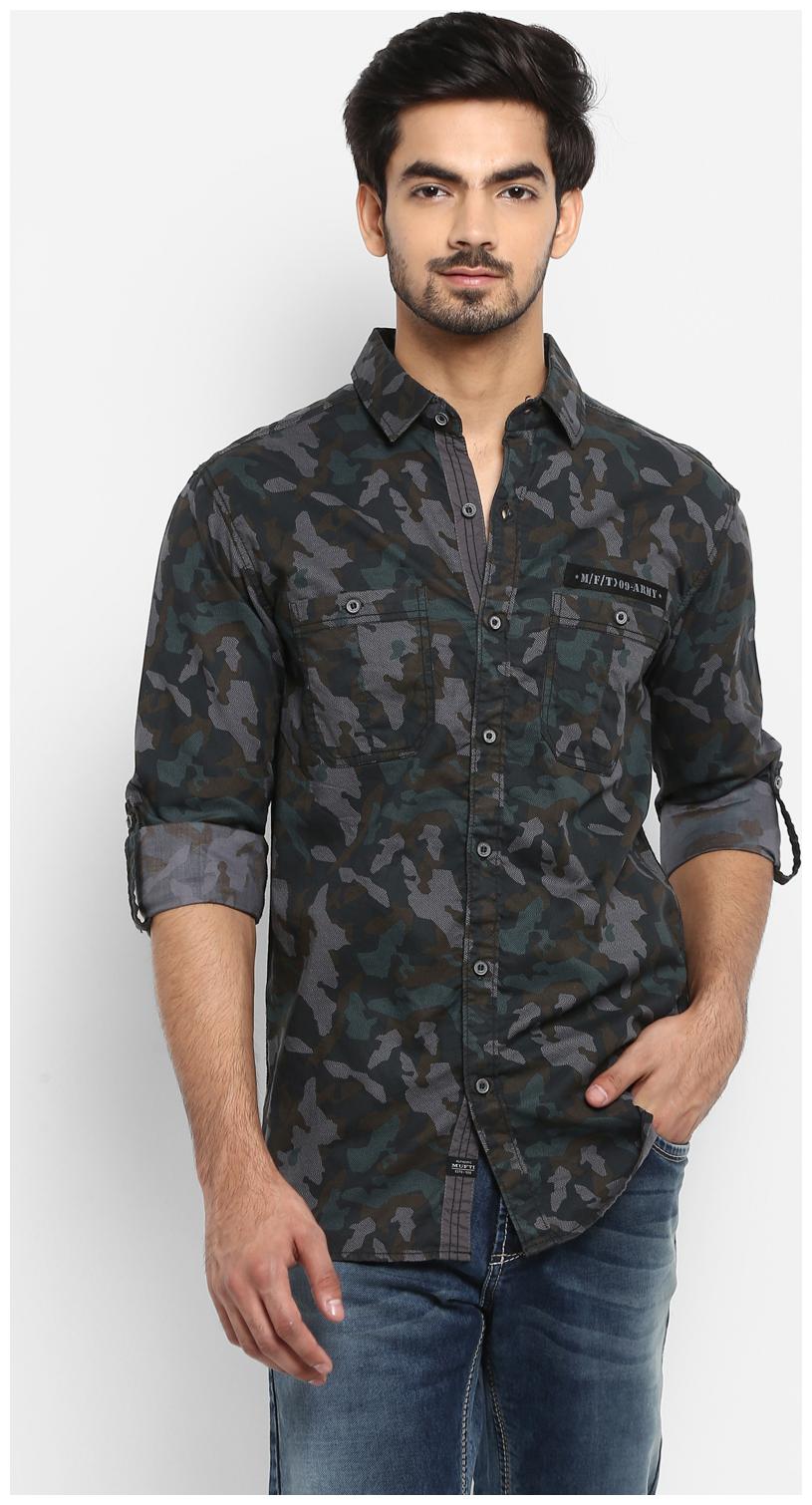 Rrive Men Regular Fit Flower Shirts Casual Button Up Long Sleeve Shirt Top